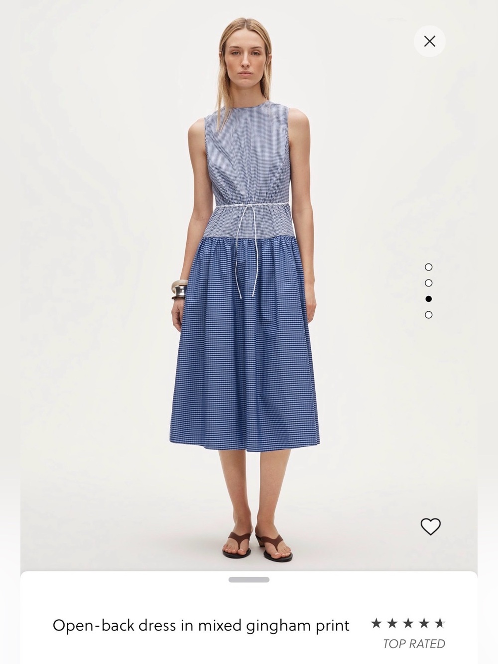 J. Crew Mixed Blue Gingham Midi Dress